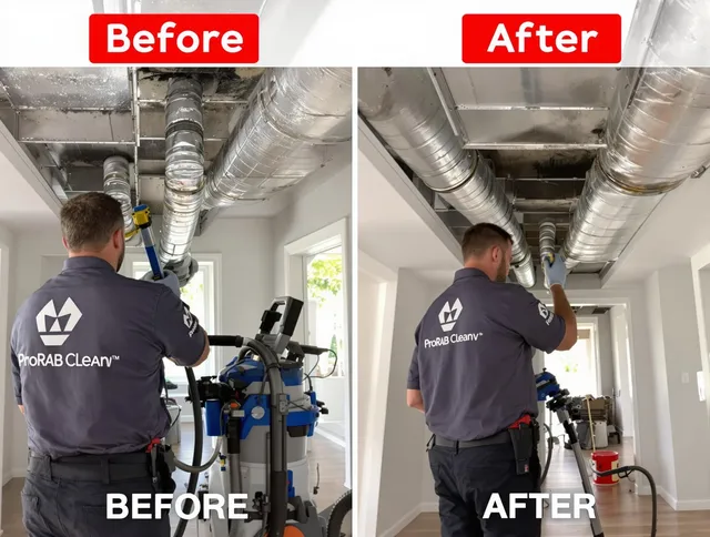 Swansea Air Duct Cleaning expert performing thorough residential duct cleaning in a Swansea home